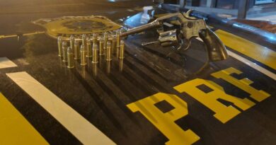 PRF encontra arma e munições em veículo na BR-010