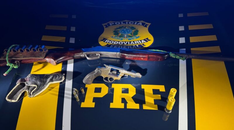 PRF apreende duas armas de fogo e munições durante fiscalização na BR-316, em Caxias (MA)
